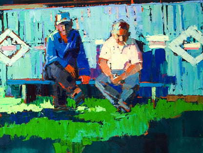 Vibrant impressionist oil painting Quiet village life by Natalia Korf-Ivaniuk