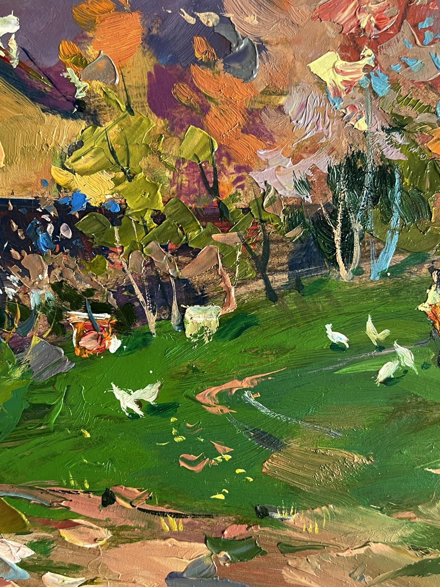 Vibrant impressionist oil painting of country house by Yuriy Suprunchuk