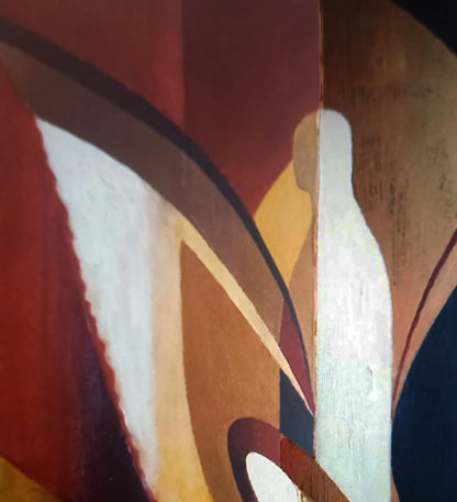 Oil painting Angel by Alexander Strashevich with bold geometric shapes