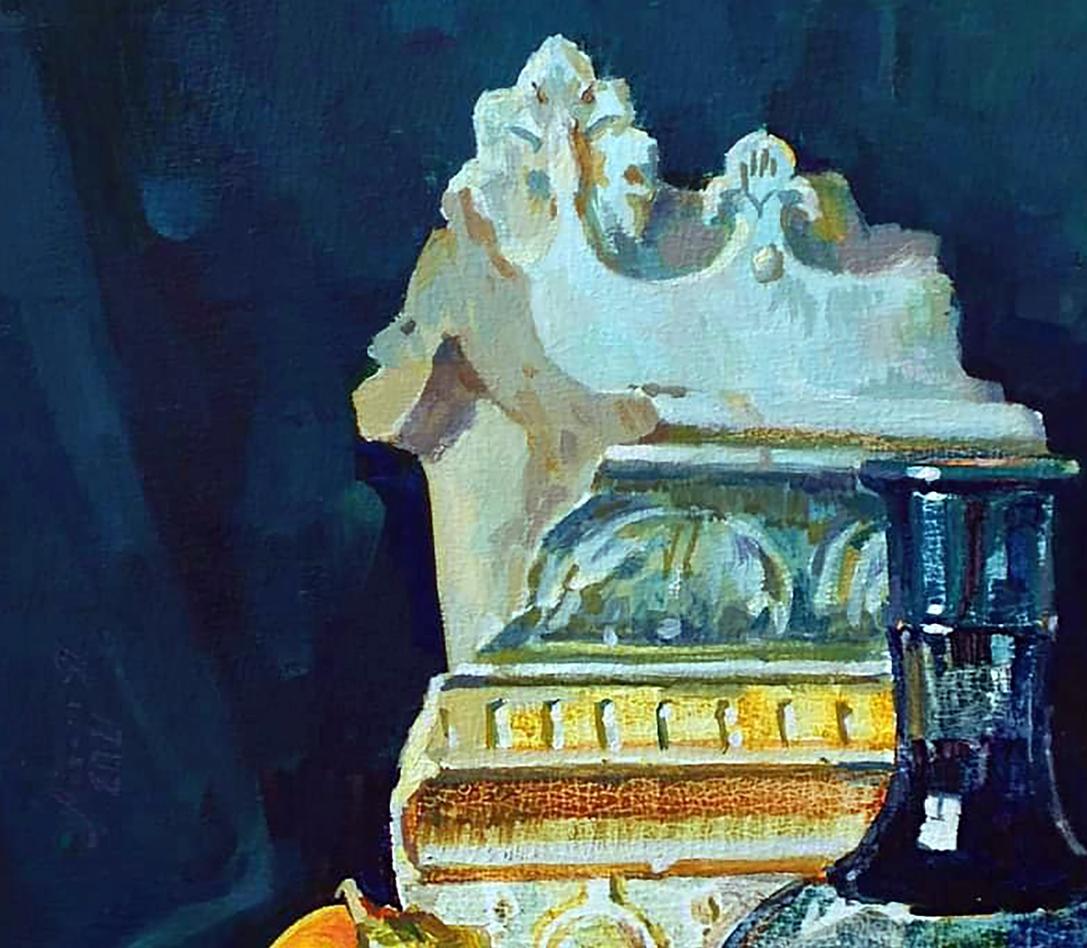 Oil painting Still life with persimmon by Anastasia Yaroshevich