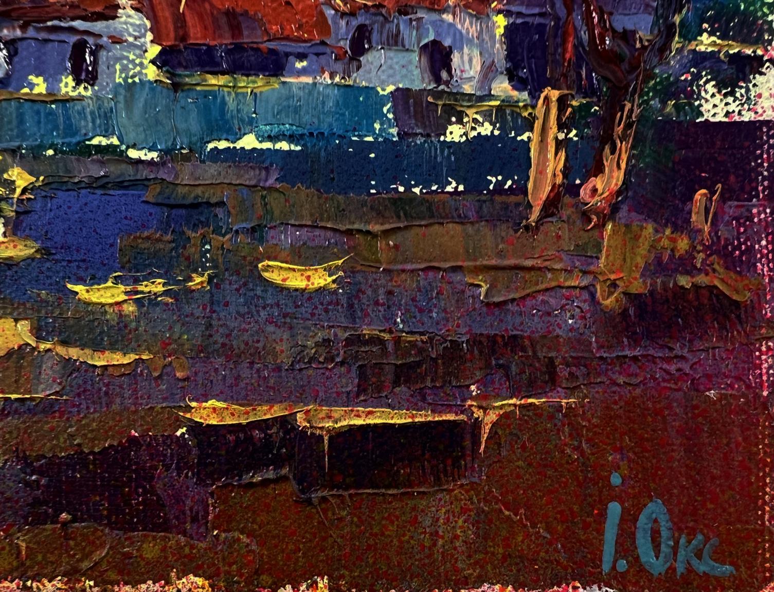 Abstract oil painting The sun greets in the morning by Oksana Ivanyuk