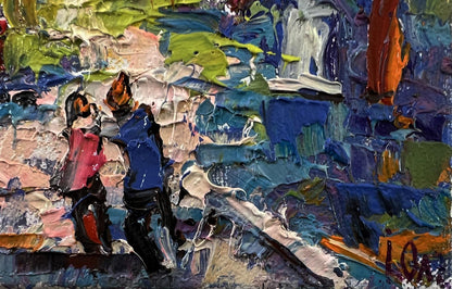 Vibrant impasto oil painting Walk in the Park by Oleksiy Ivanyuk