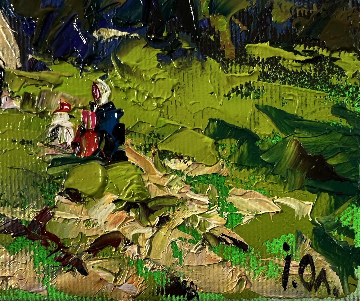 Oil painting of chapel near village by Oleksiy Ivanyuk