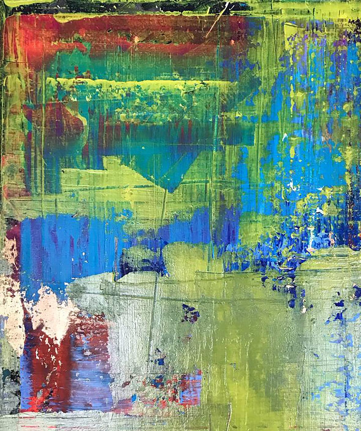 Vibrant Tender Summer acrylic painting by Olga Melezhik with bold colorful strokes