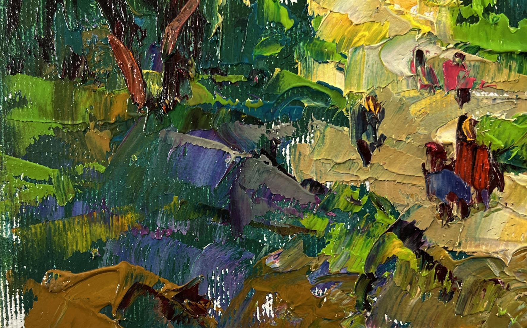 Vibrant impressionist oil painting Feast Day in Village by Oleksiy Ivanyuk