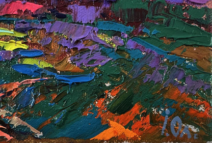 Oil painting Summer blue night by Oleksiy Ivanyuk, vibrant abstract colors