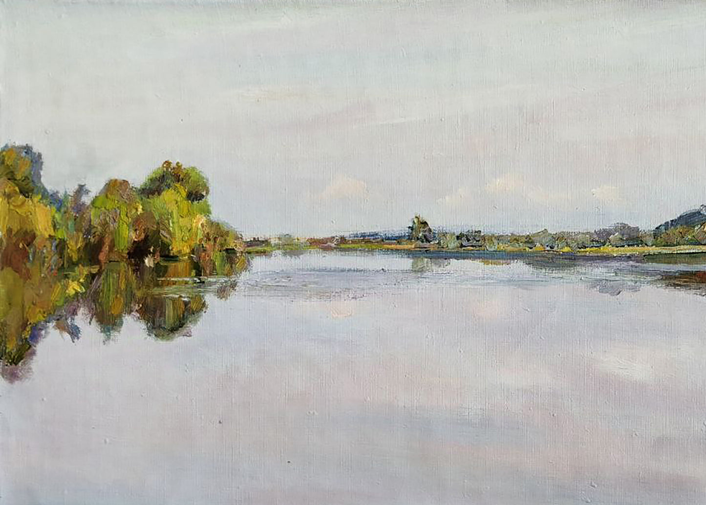 Serene impressionistic oil painting Silence by Leonid Pavlenko