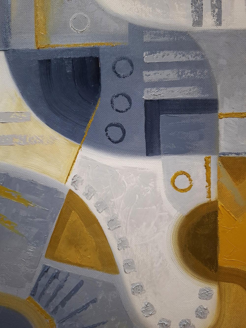 Oil painting End of November by Sergiy Voichenko, abstract geometric shapes