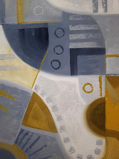 Oil painting End of November by Sergiy Voichenko, abstract geometric shapes