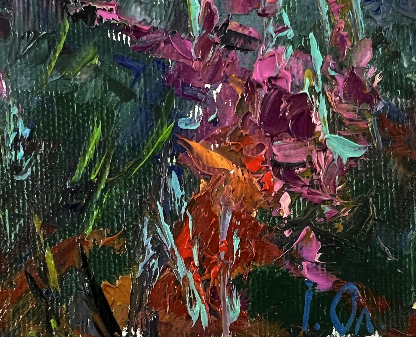 Oil painting Evening cold by Oleksiy Ivanyuk vibrant floral impasto