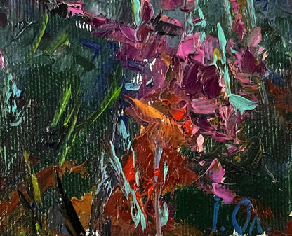 Oil painting Evening cold by Oleksiy Ivanyuk vibrant floral impasto
