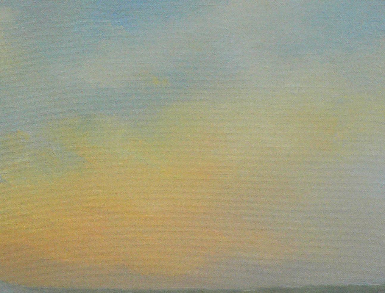 Oil painting Evening waves by Vasily Korkishko with sky gradient