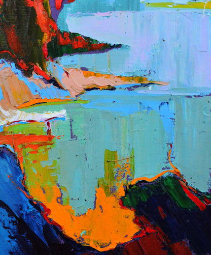 Vibrant Evening Seashore oil painting by Natalia Korf-Ivaniuk