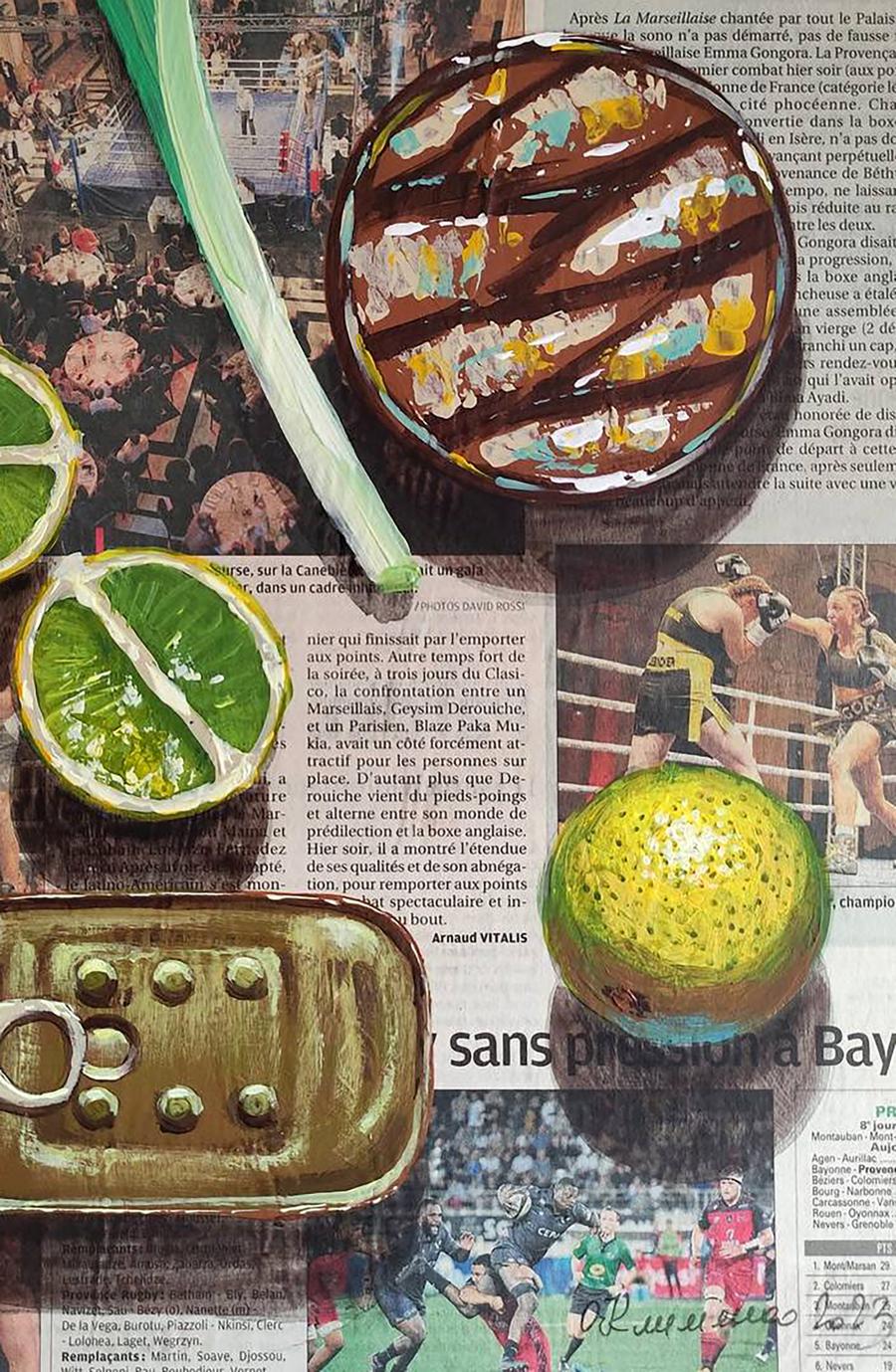Acrylic painting Fish News in the Morning Olena Klimenko