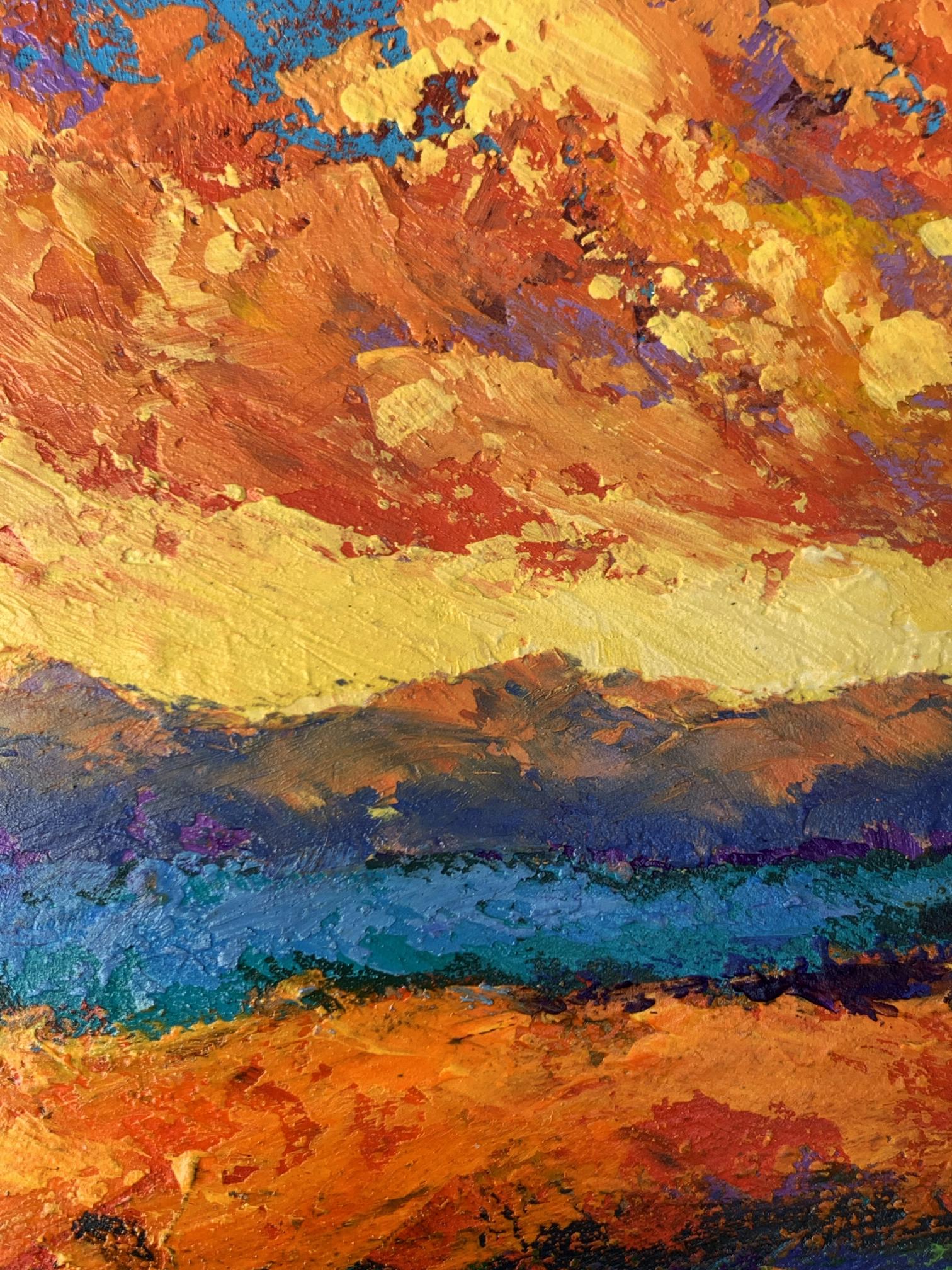 Vibrant impressionist oil painting Windy evening by V. Zadorozhnya
