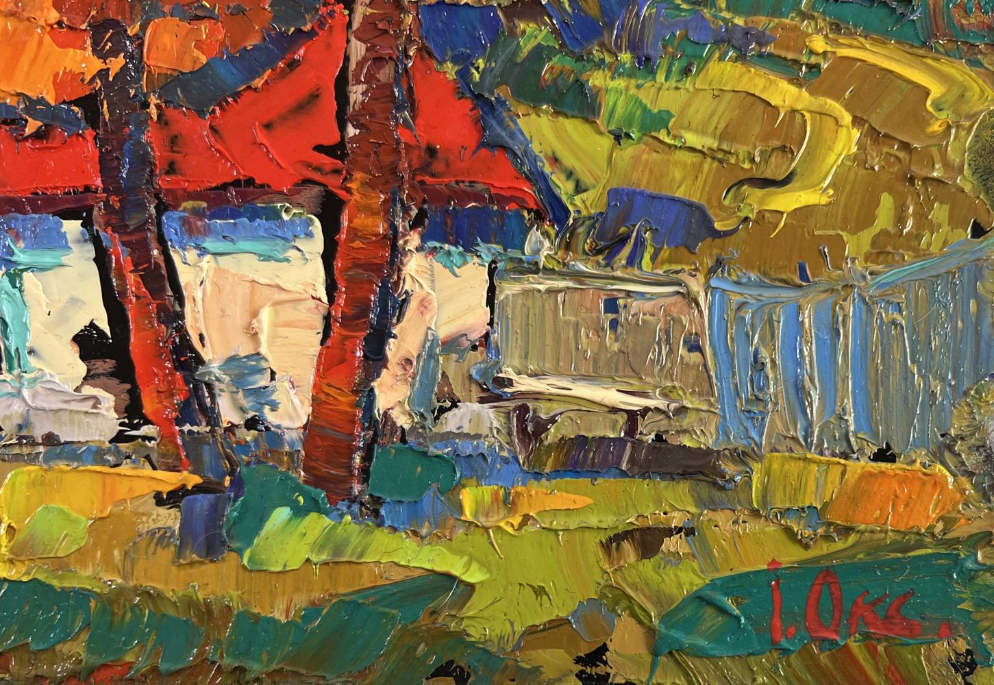 Vibrant impressionist oil painting Warmth of an autumn day by Oksana Ivanyuk