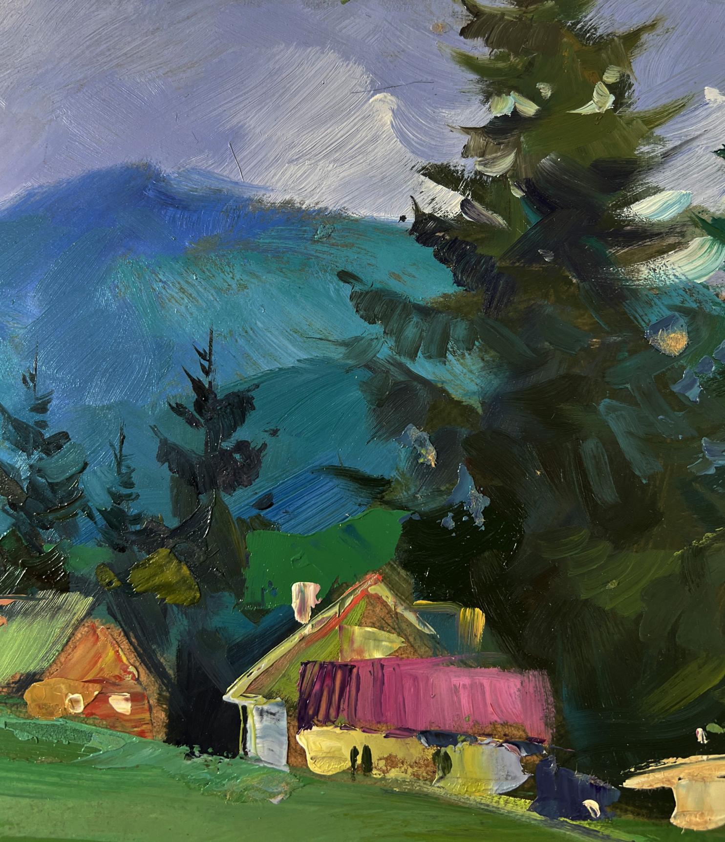 Oil painting Village in the mountains by Yuriy Suprunchuk