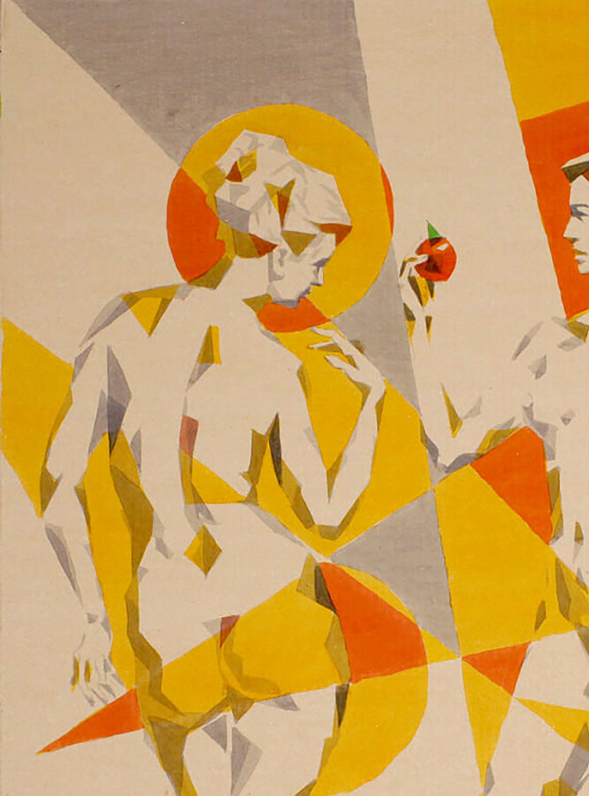 Abstract geometric watercolor Eves by Dima Filatov, stylized figures