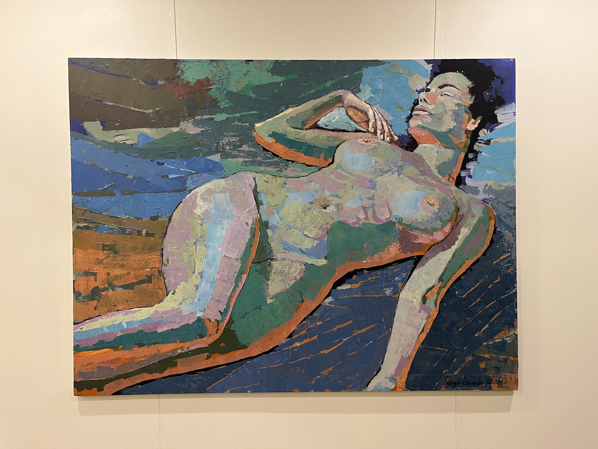 Acrylic painting figure Woman portrait Serhiy Kovalev