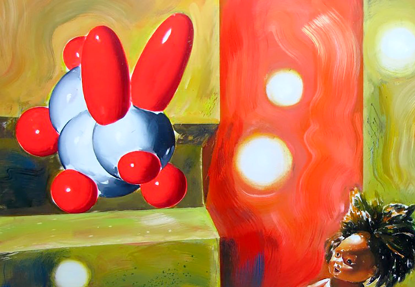 Oil painting Good night by Igor Konovalov with molecular spheres