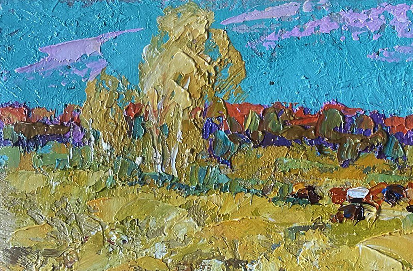 Vibrant impressionist oil painting Bows in autumn by Oleksiy Ivanyuk