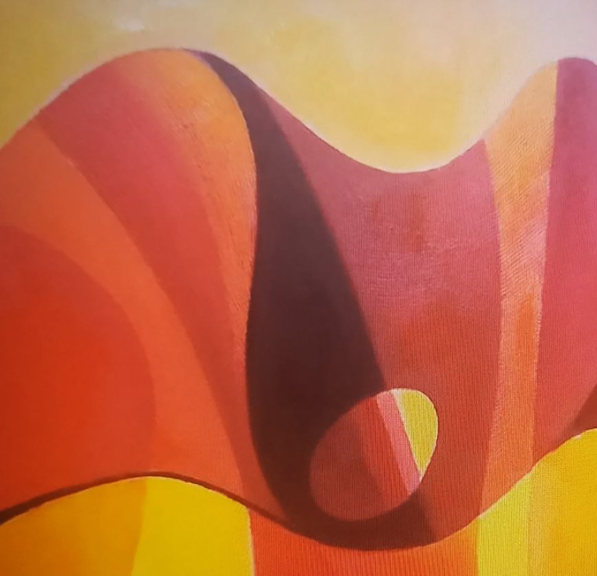 Oil painting Red shapes by Alexander Strashevich, bold orange curves