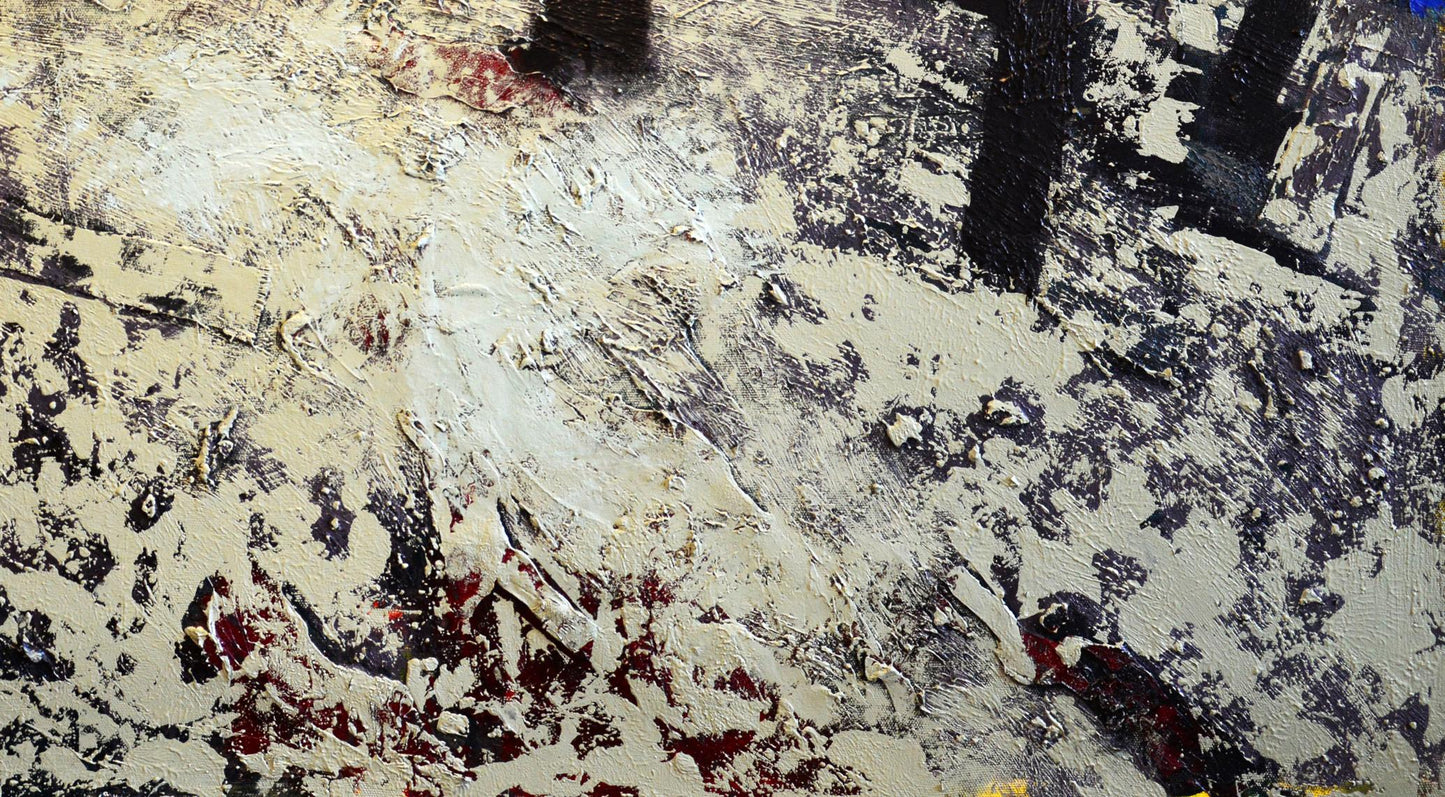 Oil painting Silver Forest by Natalia Korf-Ivaniuk, abstract textured canvas