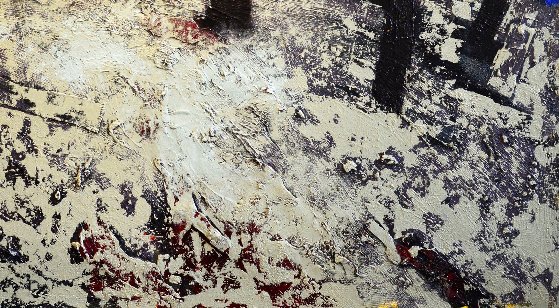 Oil painting Silver Forest by Natalia Korf-Ivaniuk, abstract textured canvas