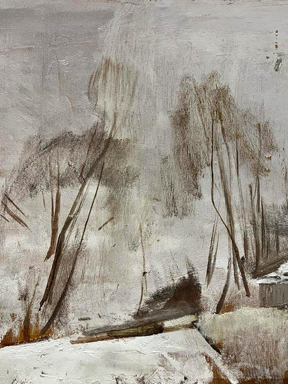 Oil painting Village  Winter Landscape Bohdan Makarenko