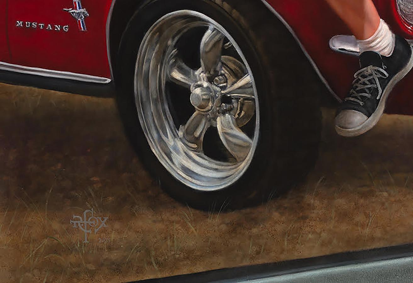 Oil painting American Boys On Cars Richard Fox