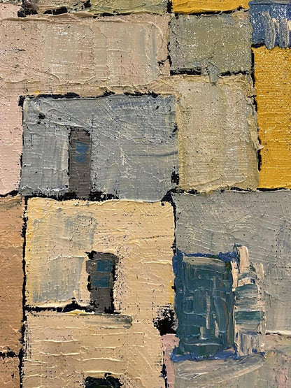 Oil painting Amplitude by Serhiy Kovalev with textured earth tones