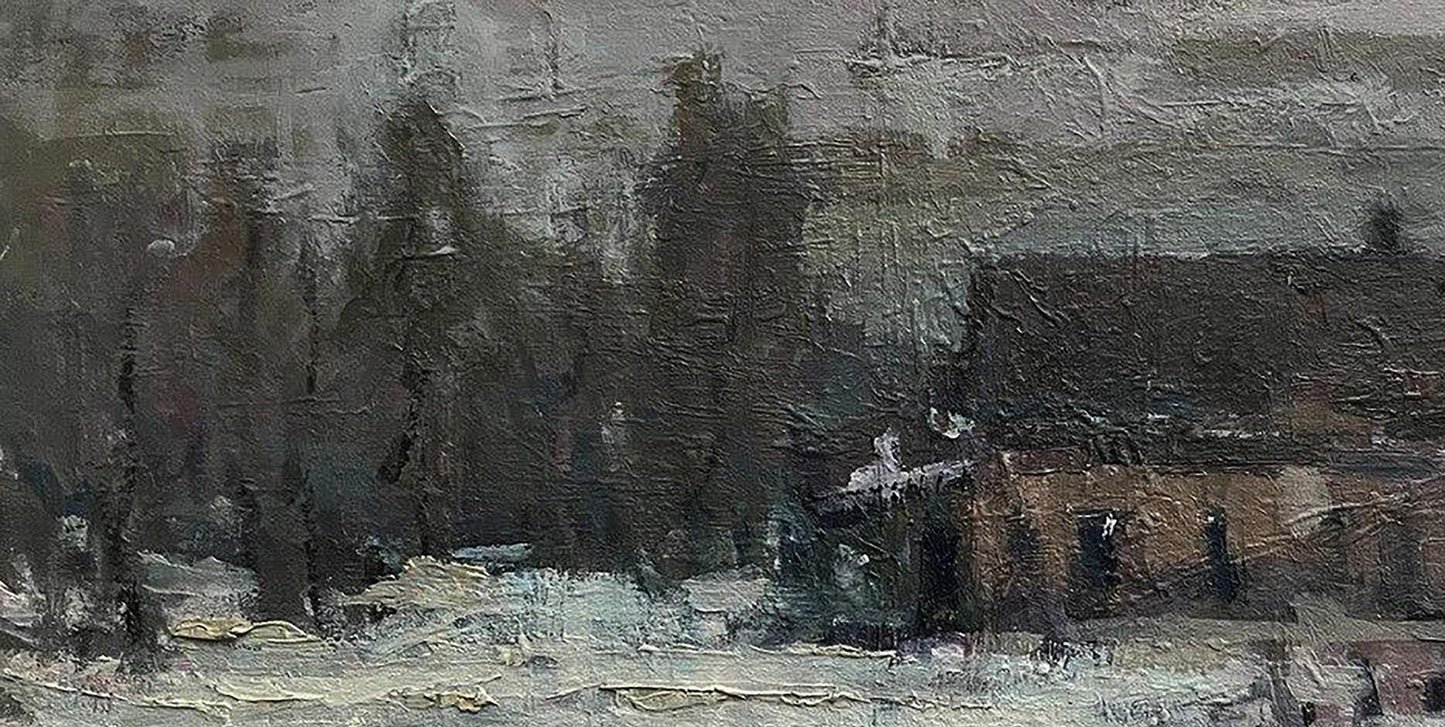 Oil painting In peace Volodymyr Pashchenko winter landscape