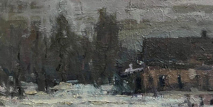 Oil painting In peace Volodymyr Pashchenko winter landscape