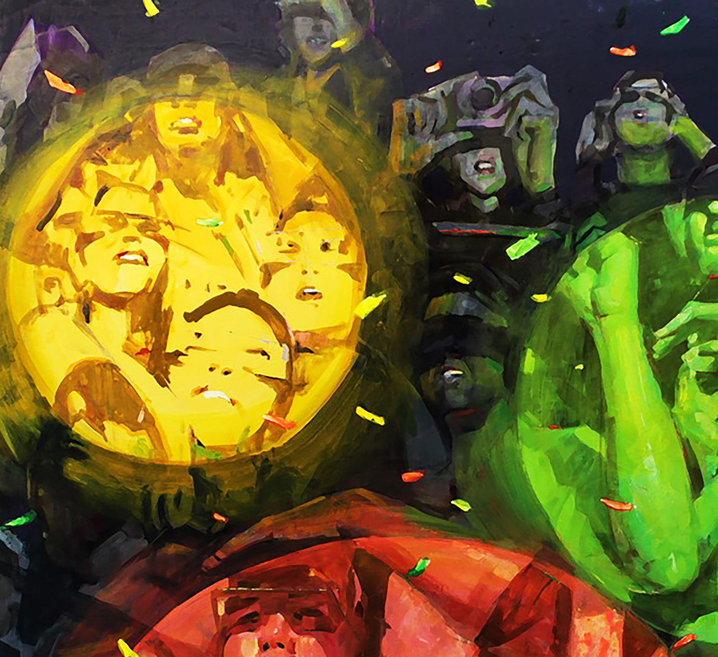 Vibrant Oil painting Show forever by Ed Potapenkov with glowing yellow center