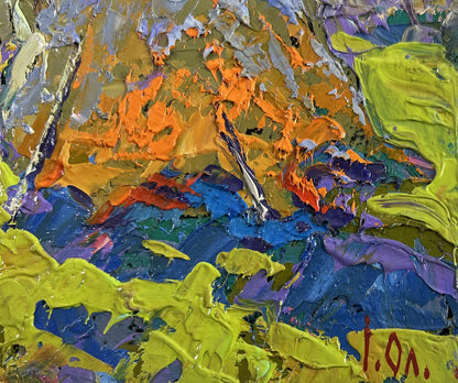 Vibrant oil painting Mysterious night under the moon by Oleksiy Ivanyuk