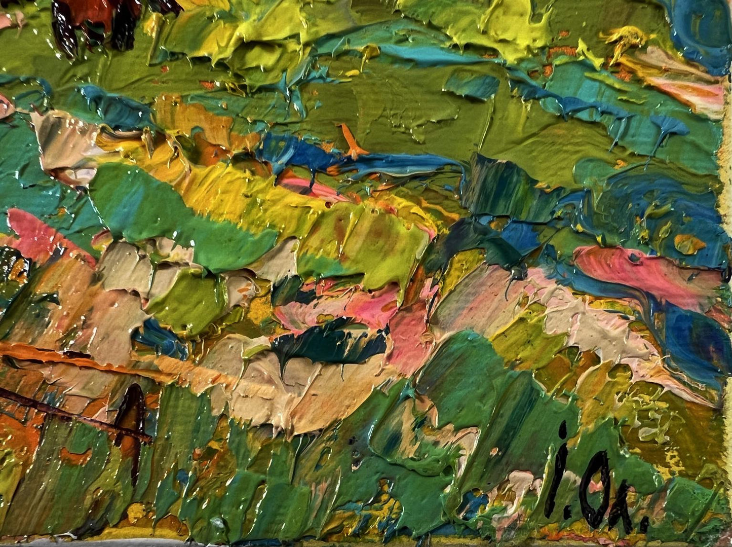 Vibrant impasto oil painting Cows on a walk by Oleksiy Ivanyuk