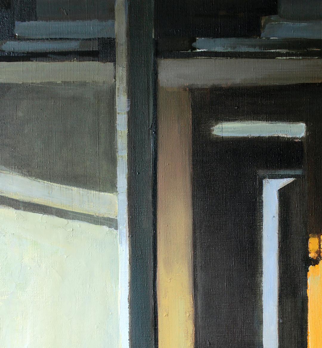Oil painting Soul Discovery by Ed Potapenkov with bold geometric shapes