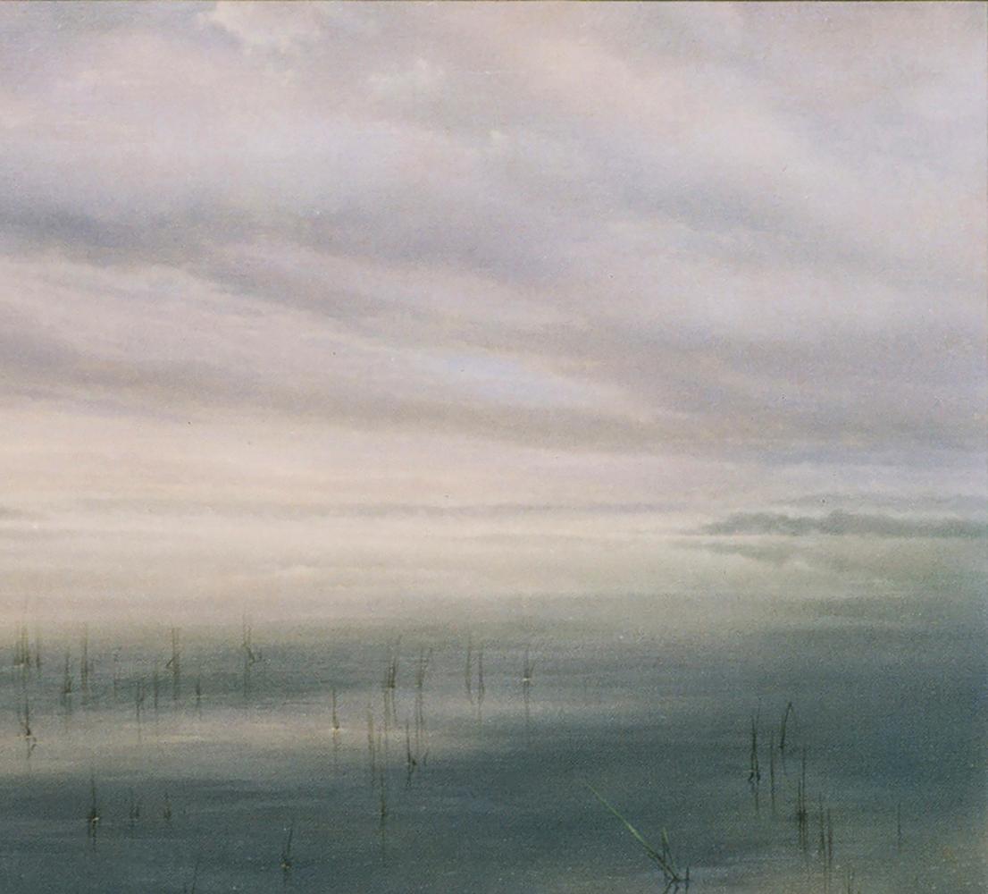 Oil painting Foggy morning by the river by Vasily Korkishko