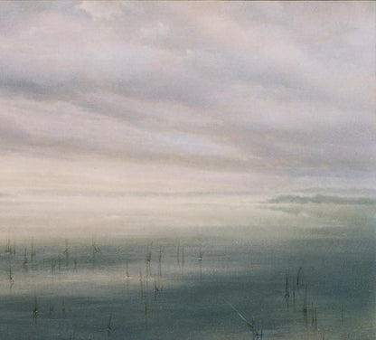 Oil painting Foggy morning by the river by Vasily Korkishko