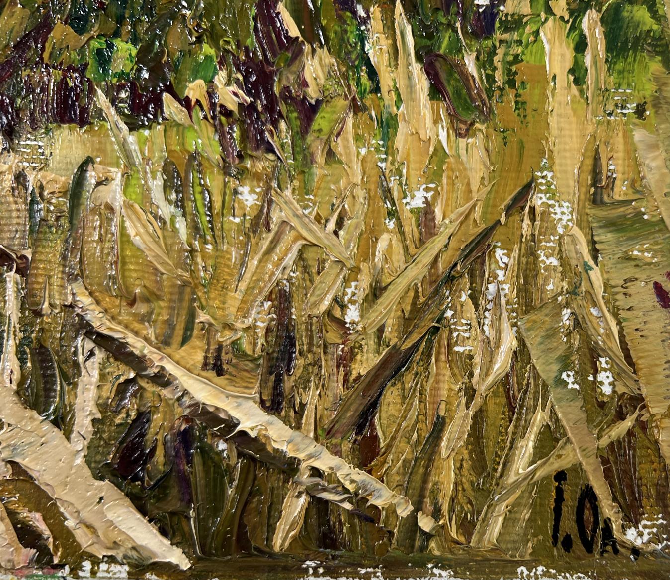 Textured oil painting Where the Reeds Whisper by Oleksiy Ivanyuk forest scene
