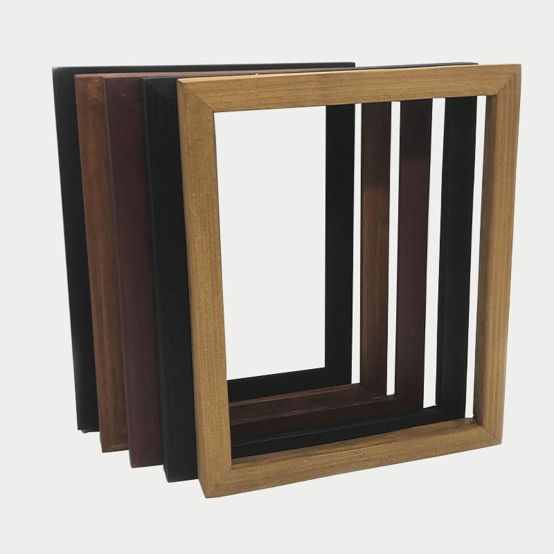 Set of four square Custom Wooden Frames in wood, black, brown finishes