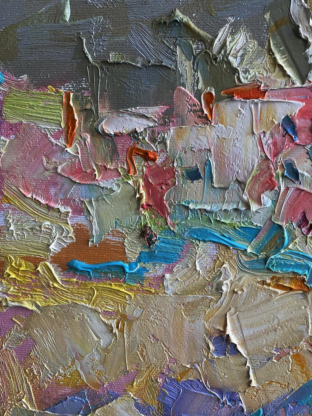 Oil painting Hot day in the village by Oleksiy Ivanyuk impasto abstract