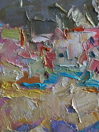Oil painting Hot day in the village by Oleksiy Ivanyuk impasto abstract
