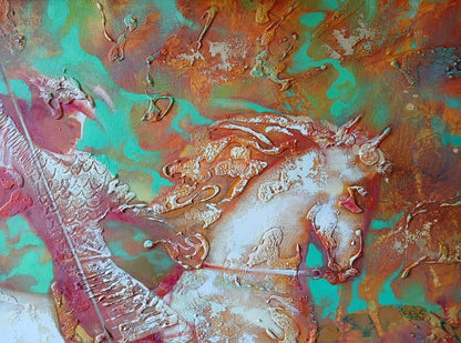 Abstract oil painting Warrior on horseback Anatoly Tarabanov