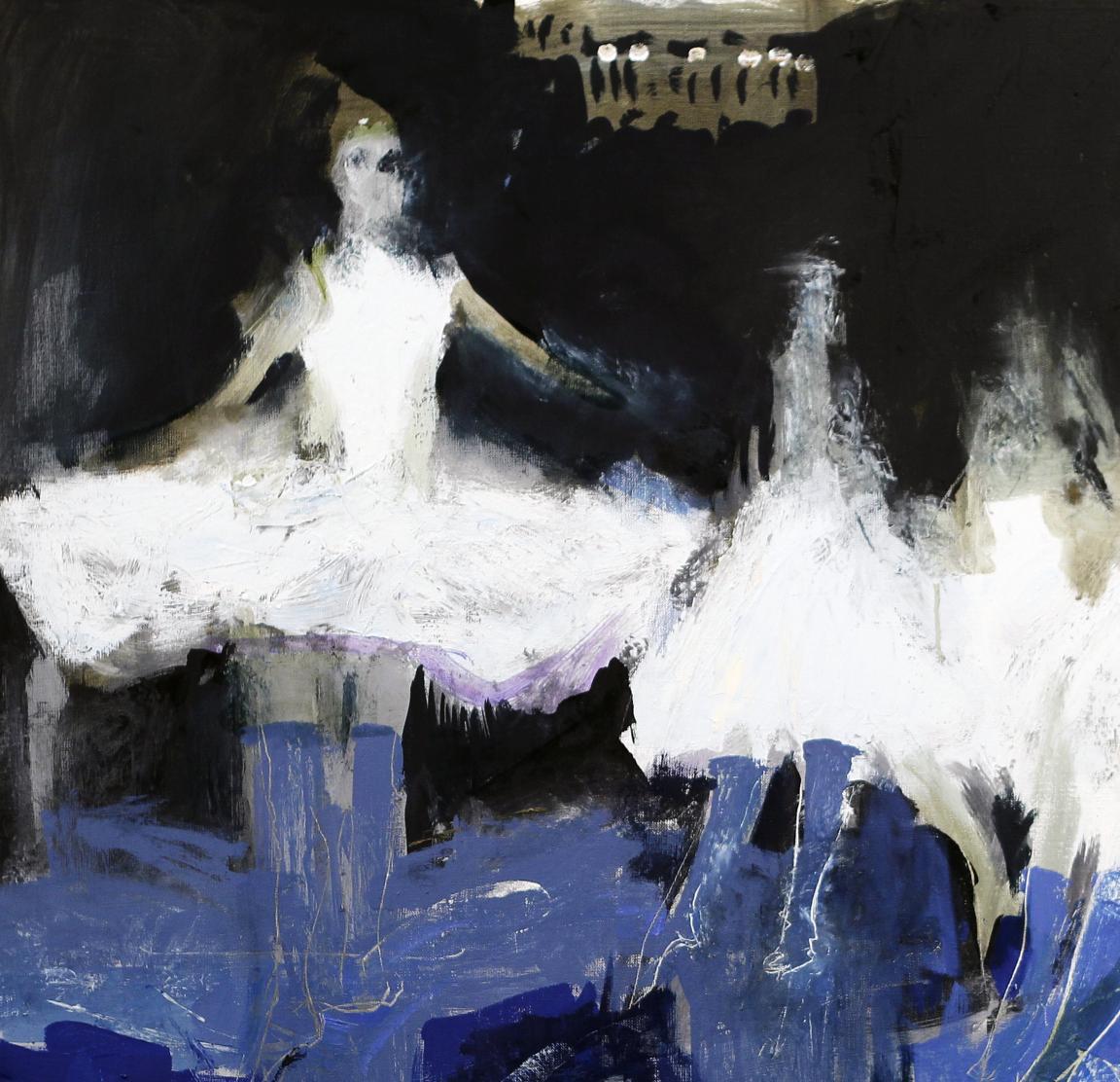 Oil painting Dance Ed Potapenkov: ethereal ballerinas in white tutus