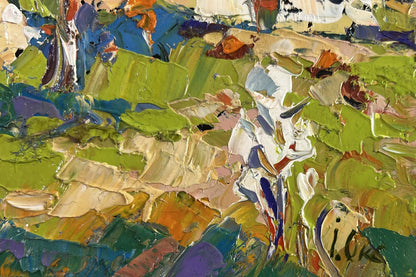 Vibrant impressionist oil painting Ray of spring morning by Oksana Ivanyuk