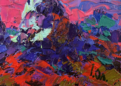 Vibrant abstract oil painting The moonlit night whispers silence by Oleksiy Ivanyuk