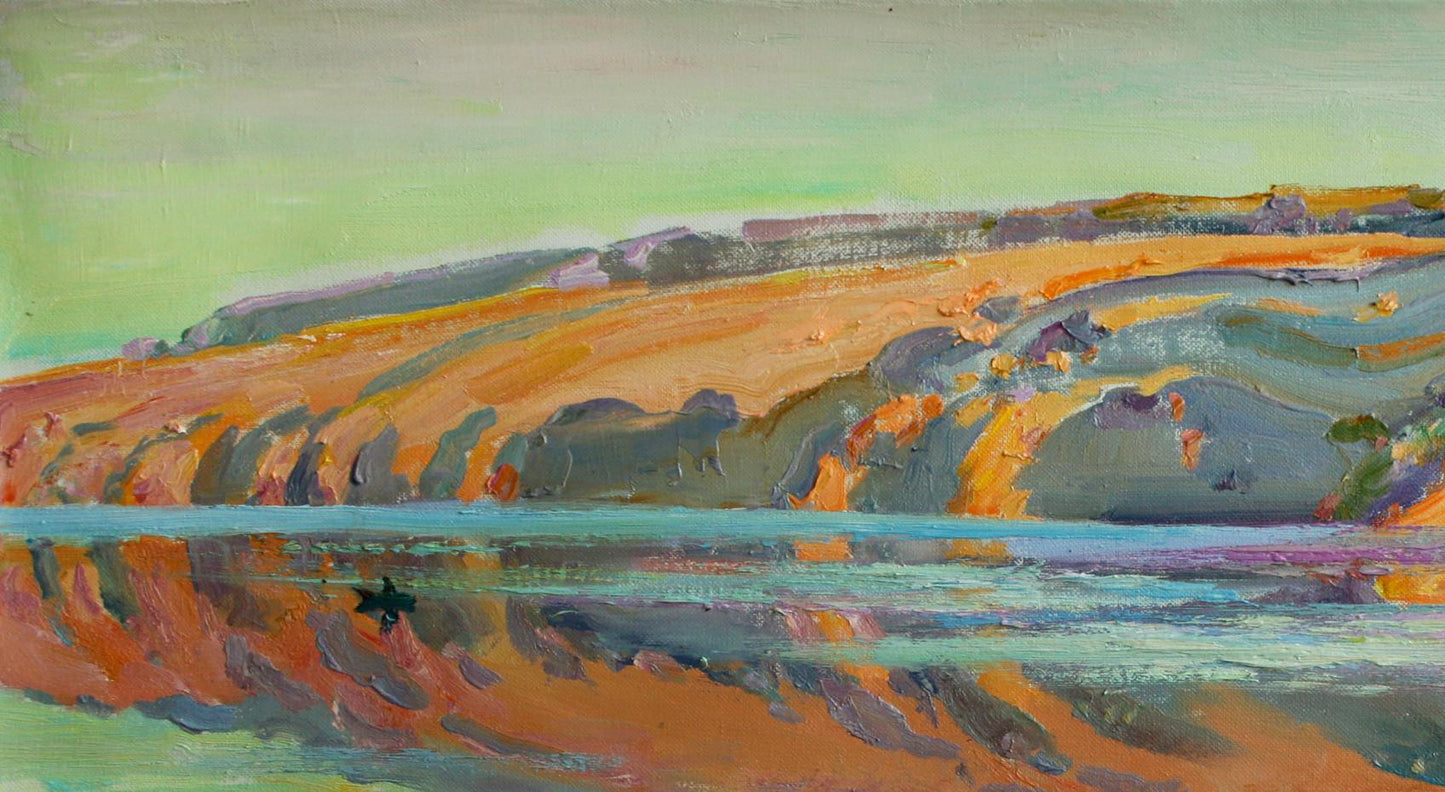 Oil painting Morning on the River by Leonid Pavlenko abstract landscape