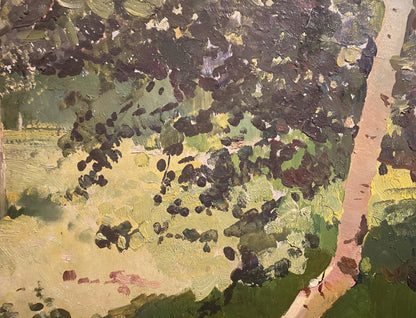 Oil painting Summer sketch Boris Kolesnik textured forest impasto scene