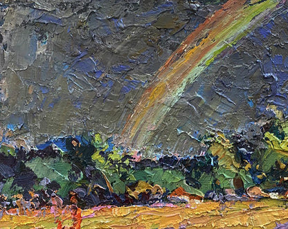 Oil painting Rainbow after the rain by Oksana Ivanyuk